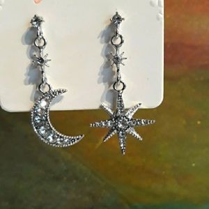 3 For $15 Moon & Star Rhinestone Earrings